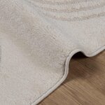 vidaXL Tapis de surface Carré HUARTE Crème 120 x 120 cm Polyester