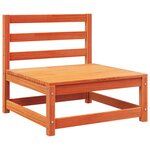 vidaXL Canapé jardin sans accoudoirs coussins cire marron massif pin