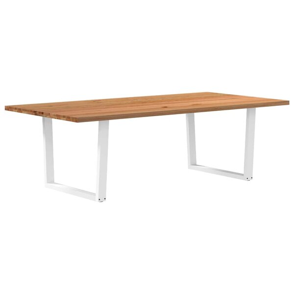 vidaXL Table à manger marron clair bois de chêne massif rectangulaire