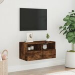 vidaXL Meuble TV mural chêne fumé 60x30x30 cm bois d'ingénierie