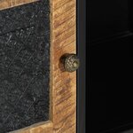 vidaXL Meuble TV 110x30x40 cm bois massif de manguier et fer