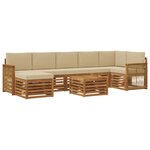 vidaXL Ensemble de canapés d'extérieur 7 pc Naturel