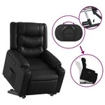 vidaXL Fauteuil inclinable électrique noir similicuir