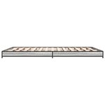 vidaXL Cadre de lit sonoma gris 150x200 cm bois d'ingénierie et métal