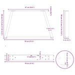 vidaXL Pieds de table basse en forme de V  2 pièces  blanc  70 x (30-31 3) cm  acier