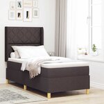 vidaXL Lit à ressorts avec matelas marron foncé  100x200 cm  tissu.