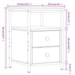 vidaXL Table de chevet sonoma gris 34x35 5x50 cm bois d'ingénierie