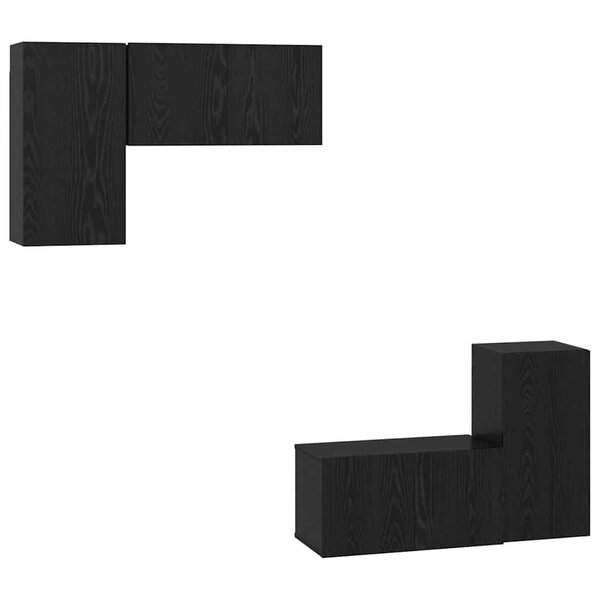 vidaXL Ensemble meuble TV 4 Pièces Chêne noir 60 x 30 x 30 cm