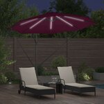 vidaXL Parasol banane à mât déporté Rouge bordeaux 294 x 294 x 248 cm