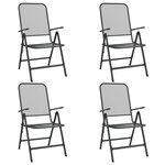 vidaXL Ensemble à manger de jardin 5 Pièces Maille Métal Anthracite