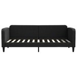 vidaXL Lit de jour avec gigogne et tiroirs noir 80x200 cm tissu