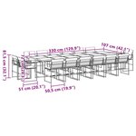 vidaXL Ensemble à manger de jardin avec coussins 17 Pièces noir textilène