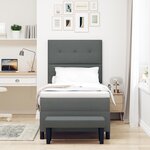 vidaXL Lit à ressort avec matelas et banc gris foncé 100 x 200 cm tissu
