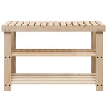 vidaXL Étagère à chaussures 2 en 1 avec dessus banc 2 Pièces Bois massif