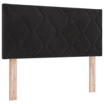 Lit à ressorts avec matelas vidaXL Noir Petit Double Velours