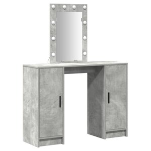 vidaXL Table de Toilette avec stockage Gris clair 102 x 33 x 135 cm