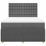 vidaXL Sommier à lattes de lit avec matelas Gris foncé 140x190cm Tissu