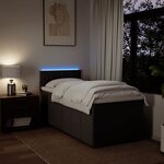 vidaXL Sommier à lattes de lit avec matelas Marron foncé 100x200 cm