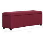 Banc banquette avec compartiment de rangement 116 cm bordeau x polyester 02_0010813
