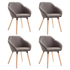 vidaXL Chaises à manger lot de 4 taupe tissu