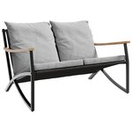 vidaXL Banc de jardin avec coussins 120 cm noir acier