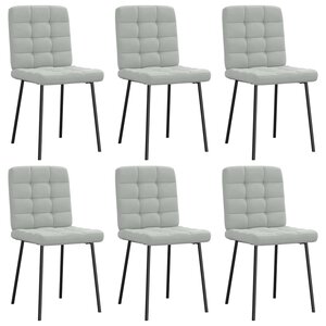vidaXL Chaises à manger lot de 6 gris clair velours