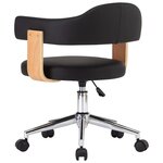 vidaXL Chaise pivotante à manger Noir Bois courbé et similicuir