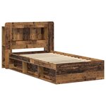 vidaXL Cadre de lit avec rangement Bois ancien 90 x 190 cm