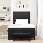vidaXL Lit Box Spring avec Matelas & Banc Noir 120x190 cm Velours