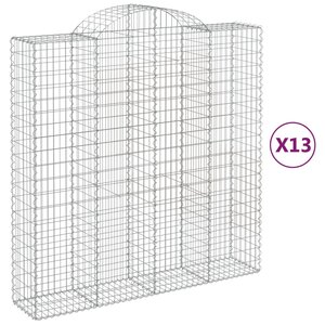 vidaXL Paniers à gabions arqués 13 Pièces 200x50x200/220 cm Fer galvanisé