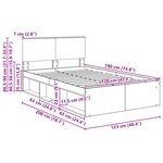 vidaXL Cadre de lit Blanc 120 x 190 cm Bois d'ingénierie