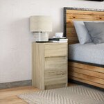 vidaXL Armoire de chevet avec lumières LED chêne sonoma