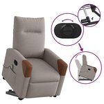 vidaXL Fauteuil inclinable de massage Taupe Tissu