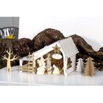 4 crèches pré-découpées en carton 29 x 19 cm