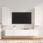 vidaXL Ensemble de meubles TV 4 Pièces Blanc Bois d'ingénierie