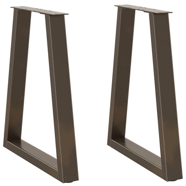 vidaXL Pieds de table à manger en forme de V  2 pièces  acier naturel  60 x (72-73 3) cm