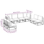 vidaXL Ensemble de canapé de jardin avec coussin 8 Pièces Noir Aluminium