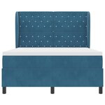 vidaXL Lit à ressorts avec matelas Bleu foncé 140 x 190 cm Velours