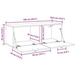 vidaXL Meuble mural Chêne noir 100 x 36.5 x 35 cm Bois d'ingénierie