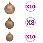 vidaXL Arbre de Noël artificiel pré-éclairé/boules argenté 240 cm PET