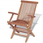 vidaXL Ensemble à manger d'extérieur 11 Pièces et chaises pliables Teck