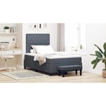 vidaXL Lit à ressorts avec matelas et banc gris foncé 120x190 cm en velours