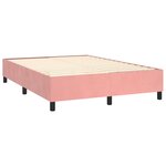 vidaXL Sommier à lattes de lit et matelas LED Rose 140x190 cm Velours