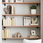 vidaXL Étagère murale marron clair 80x20x2 cm bois chêne massif traité