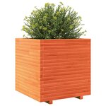 vidaXL Jardinière cire marron 70x70x72 cm bois de pin massif