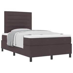 vidaXL Lit à ressorts avec matelas Marron foncé 120 x 200 cm tissu