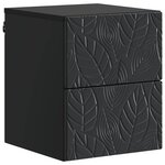 vidaXL Cabinet de chevet mural 2 Pièces Noir 34 5 x 33 x 40 cm