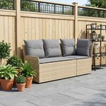 vidaXL 2 pc Sofa de jardin avec accoudoirs et sofa d'angle Rotin PE