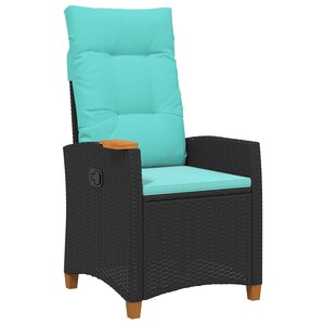 vidaXL Chaise inclinable avec plateau à thé 62 x 64 x 112 cm polyrotin