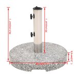 vidaXL Socle de parasol Granite Rond 20 kg